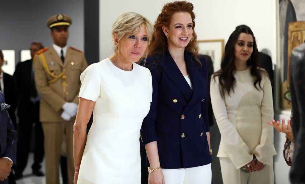 Lalla Salma junto Brigitte Macron, la primera dama francesa, en Rabat en junio de 2017.