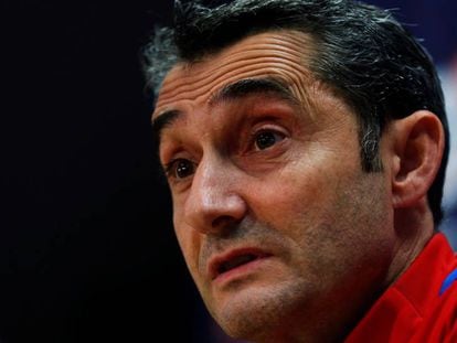 Valverde, durante una rueda de prensa.