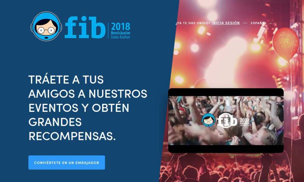 Página de inscripción en el Programa de Embajadores ubicada en la web del FIB.