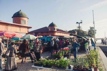 Mercado del pueblo de Olhao, en el Algarve portugués.