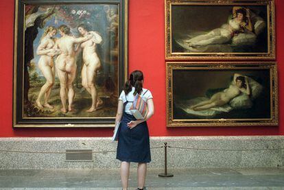 Obras de Rubens y Goya en la muestra <i>La sala reservada y el desnudo en el Museo de Prado</i>, en 2002.