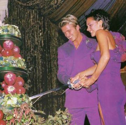 David y Victoria Beckham el día que se casaron, un mes de julio de hace 18 años.