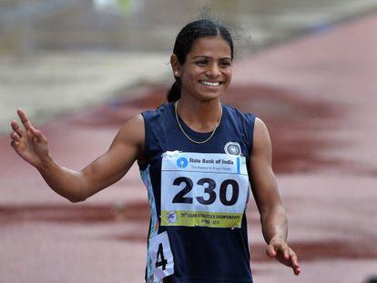 La atleta Dutee Chand, en una competici&oacute;n en 2013.