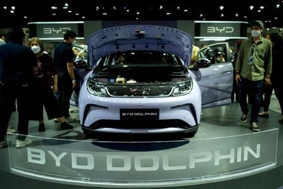 BYD Dolphin electric car, at the Bangkok Motor Show (Thailand), on March 23.
