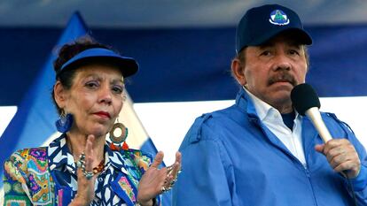 El presidente de Nicaragua, Daniel Ortega, y la vicepresidenta de Nicaragua, Rosario Murillo, el 2 de agosto.
