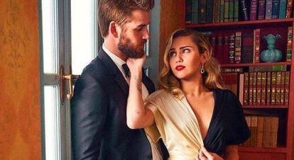 Liam Hemsworth y Miley Cyrus.