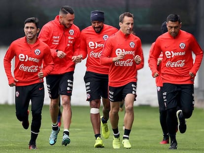 Los jugadores de la selecci&oacute;n de Chile. 