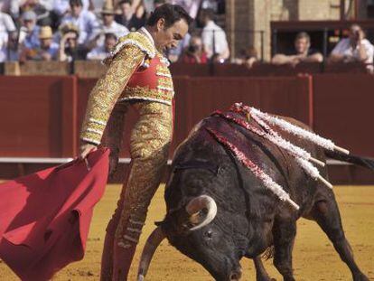 El diestro Manuel Jes&uacute;s &#039;El Cid&#039; en la Feria de Abril de Sevilla de 2014.