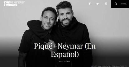 Piqué i Neymar, durant l'entrevista del central.
