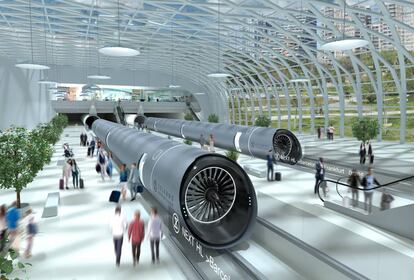 Prototipo de Hyperloop de Zeleros, que se podrá ver en la Expo de Dubái.