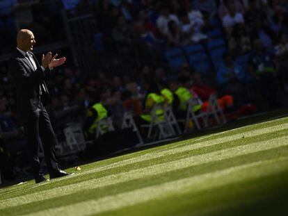 Zidane, durante el Madrid-Celta en el Bernabéu.