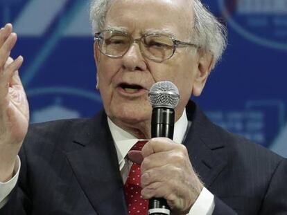 El inversor Warren Buffett, durante una intervenci&oacute;n en unas conferencias en Washington.