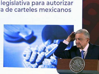 El presidente de México, Andrés Manuel López Obrador, durante su conferencia de prensa matutina del pasado 6 de marzo.