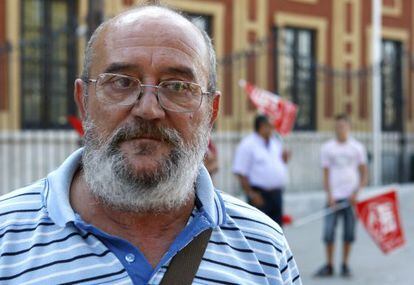 Ildefonso Rubio, durante una protesta en Sevilla.