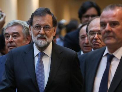 Rajoy a la seva arribada al Senat.