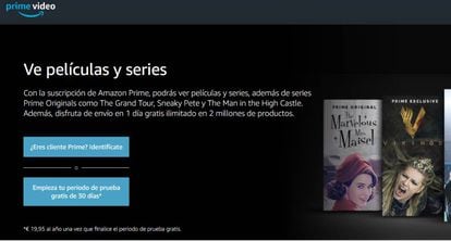 Paquetes de cheap amazon prime video