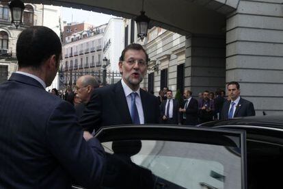 Mariano Rajoy esta mañana en el Congreso de los Diputados.