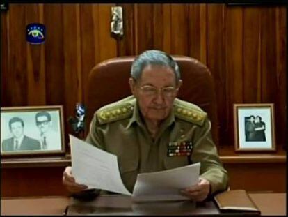 Fragment del discurs pronunciat per Raúl Castro aquest dimecres.