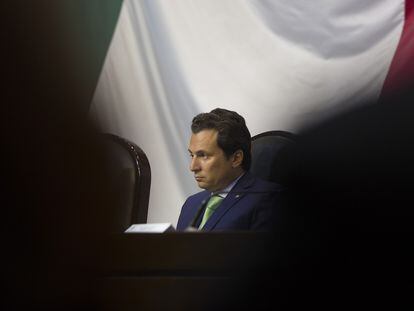 Emilio Lozoya, exdirector de Pemex, en una sesión de la cámara de diputados en 2014.