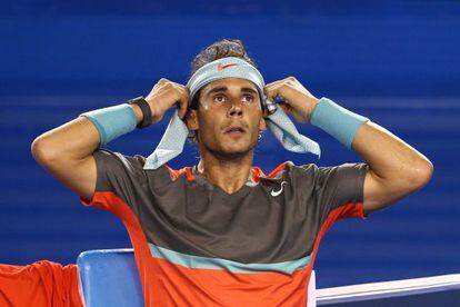 Rafael Nadal durante su partido contra Thanasi Kokkinakis.