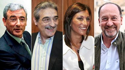 Luis Fernando Cartagena , José Manuel Medina, Mónica Lorente  y Emilio Bascuñana, todos alcaldes del PP del municipio alicantino de Orihuela.