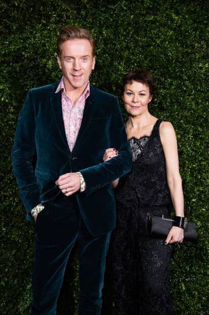 Damian Lewis y su esposa, Helen McCrory, en la cena previa a los Premios Bafta, el 9 de febrero.