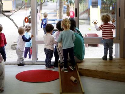 Alumnos de la escuela infantil Alba, Madrid, en una imagen de archivo.