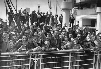 El barco 'St. Louis' salió de Hamburgo con 700 judíos, en la imagen a su llegada al puerto de Amberes, el 17 de junio de 1939.