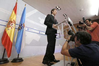 El presidente de la Xunta, en su comparecencia tras la reunión semanal de gobierno.