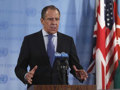 El ministro de Exteriores ruso, Sergei Lavrov, en la ONU, el pasado lunes. 