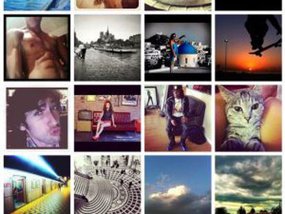 Conjunto de imágenes populares en Instagram