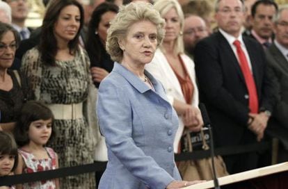 La Defensora del Pueblo, Soledad Becerril, durante la toma de posesión.