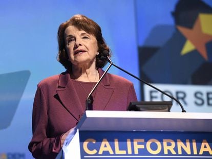 La senadora Dianne Feinstein, en la convenci&oacute;n dem&oacute;crata de San Diego.