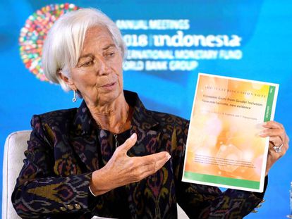 Christine Lagarde, en la reciente reunión del FMI en Bali.