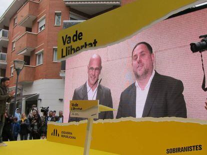 Raül Romeva y Oriol Junqueras intervienen por videoconferencia desde la cárcel de Soto del Real. 