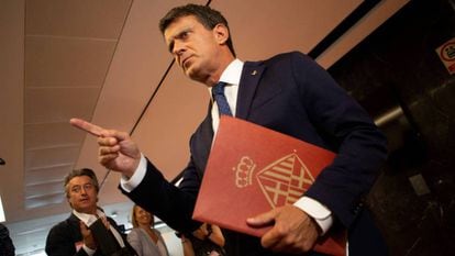 Manuel Valls, este miércoles, en el Ayuntamiento de Barcelona. En vídeo, sus declaraciones.