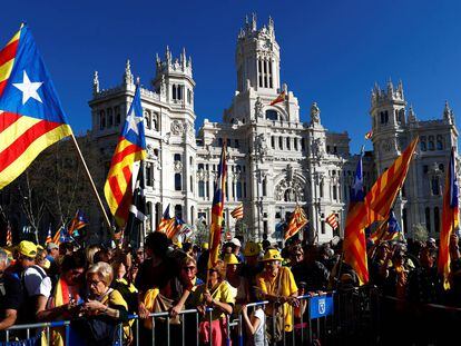 Manifestació independentista a Madrid, en imatges