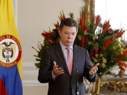 El presidente de Colombia, Juan Manuel Santos este martes.