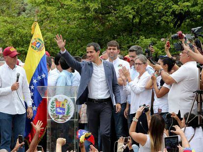 Juan Guaido, este sábado en Caracas, Venezuela. 