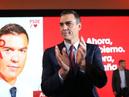 Pedro Sánchez, en la presentación del lema electoral del PSOE. En vídeo, el presidente del Gobierno en funciones anoche en informativos Telecinco.