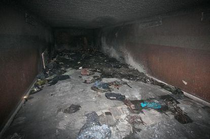 Punto donde se originó el incendió.