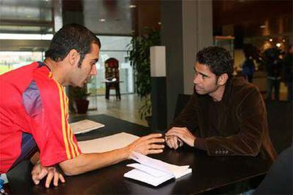 Guardiola y Hierro, ayer en Las Rozas, en Madrid.