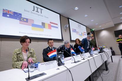Rueda de prensa sobre los resultados de la investigación del MH17, este miércoles en La Haya.
