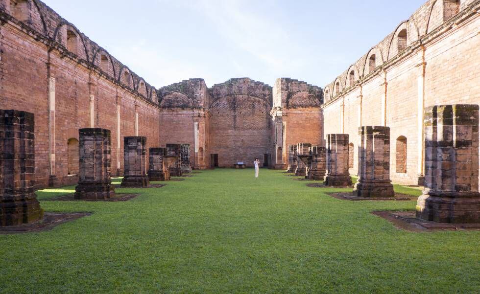 Restos de la misión Jesús de Tavarangüé, una de las mejor conservadas de Paraguay y declarada patrimonio mundial por la Unesco.