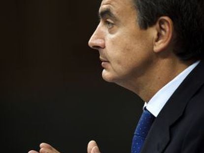 Zapatero, durante el debate del estado de la nación.
