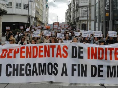 Manifestación de dependientas de Inditex el pasado 6 de noviembre en A Coruña.