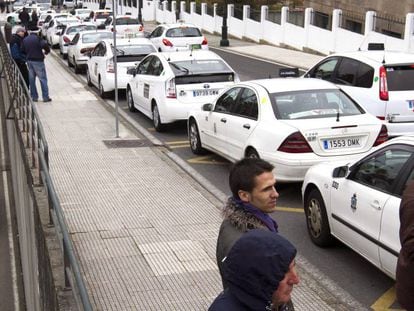 Caravana de taxis en Vigo, el pasado agosto. 