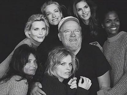 Cindy Crawford, Helena Christiensen, Eva Herzigova, Tatjana Patitz, entre otras, junto al fotógrafo Peter Lindbergh.