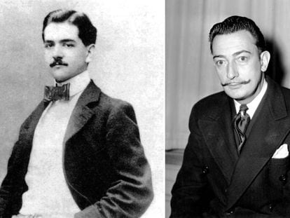 Raymond Roussel (izquierda) y Salvador Dalí, uno de sus admiradores.