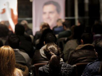 Mitin de Ciudadanos presidido por Ignacio Aguado, en Madrid.